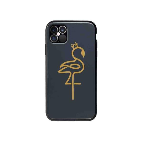 Coque Pour iPhone 12 Pro Max Flamant Rose Linéaire - Coque Wiqeo 10€-15€, Animaux, Estelle Adam, iPhone 12 Pro Max, Motif Wiqeo, Déstockeur de Coques Pour iPhone