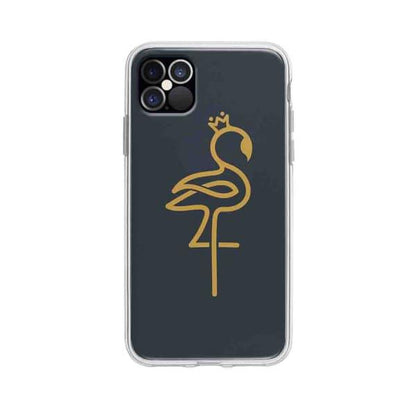 Coque Pour iPhone 12 Pro Max Flamant Rose Linéaire - Coque Wiqeo 10€-15€, Animaux, Estelle Adam, iPhone 12 Pro Max, Motif Wiqeo, Déstockeur de Coques Pour iPhone