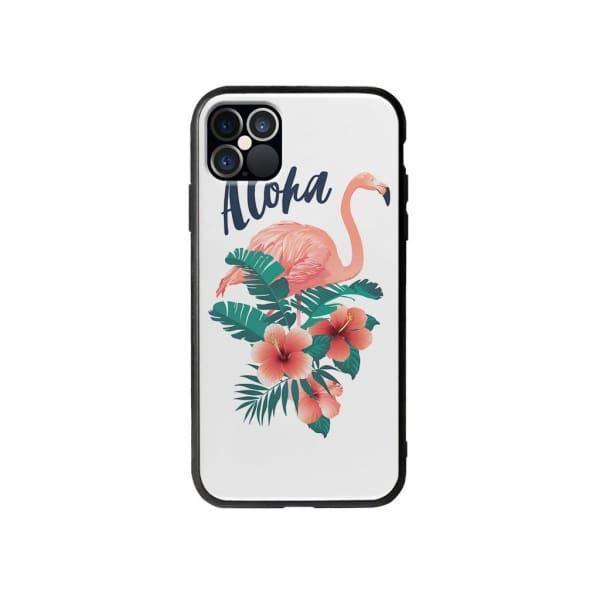 Coque Pour iPhone 12 Pro Max Flamant Rose Tropical - Coque Wiqeo 10€-15€, Estelle Adam, Feuilles, iPhone 12 Pro Max, Motif Wiqeo, Déstockeur de Coques Pour iPhone