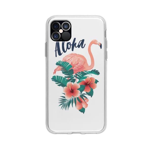 Coque Pour iPhone 12 Pro Max Flamant Rose Tropical - Coque Wiqeo 10€-15€, Estelle Adam, Feuilles, iPhone 12 Pro Max, Motif Wiqeo, Déstockeur de Coques Pour iPhone