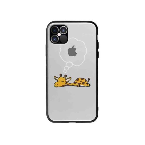 Coque Pour iPhone 12 Pro Max Girafe Endormie - Coque Wiqeo 10€-15€, Animaux, Estelle Adam, Illustration, iPhone 12 Pro Max Wiqeo, Déstockeur de Coques Pour iPhone