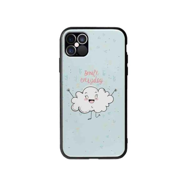 Coque Pour iPhone 12 Pro Max Nuage Souriant - Coque Wiqeo 10€-15€, Géraud Fournier, Illustration, iPhone 12 Pro Max, Mignon Wiqeo, Déstockeur de Coques Pour iPhone