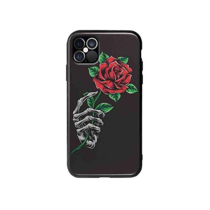 Coque Pour iPhone 12 Pro Max Rose Squelette - Coque Wiqeo 10€-15€, Albert Dupont, Fleur, iPhone 12 Pro Max, Squelette Wiqeo, Déstockeur de Coques Pour iPhone