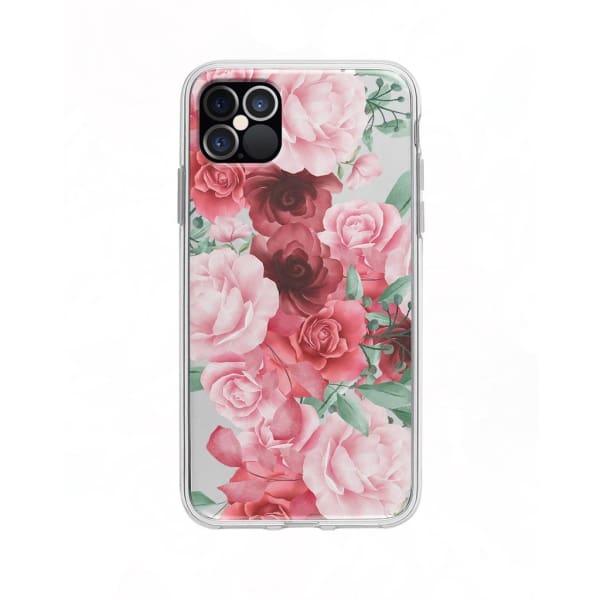 Coque Pour iPhone 12 Pro Max Roses Fleuries - Transparent