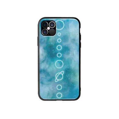 Coque Pour iPhone 12 Pro Max Système Solaire Néon - Coque Wiqeo 10€-15€, Estelle Adam, Illustration, iPhone 12 Pro Max, Motif Wiqeo, Déstockeur de Coques Pour iPhone