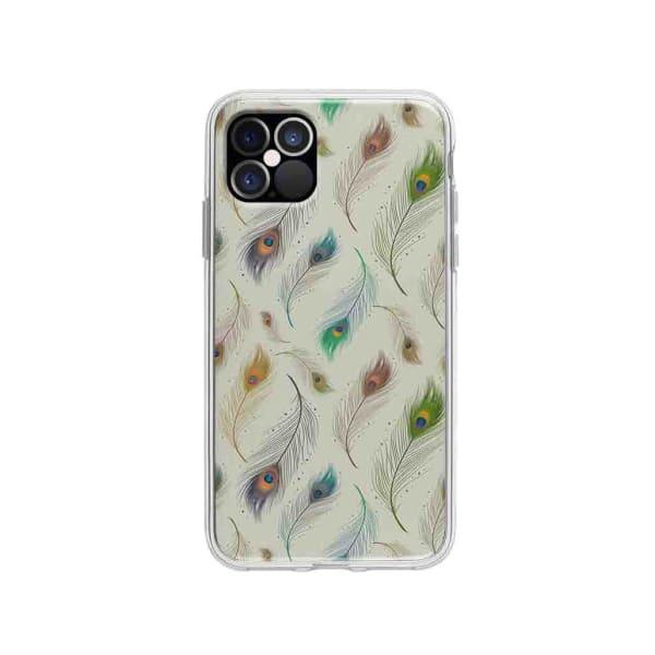 Coque Pour iPhone 12 Pro Plumes de Paon - Coque Wiqeo 10€-15€, Estelle Adam, Illustration, iPhone 12 Pro, Motif Wiqeo, Déstockeur de Coques Pour iPhone