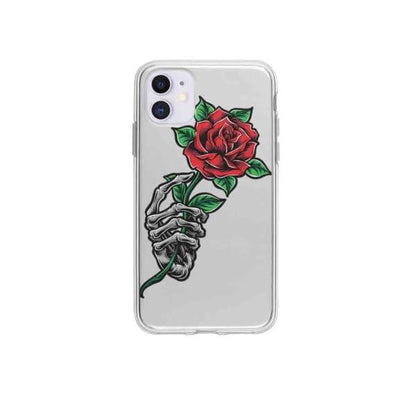 Coque Pour iPhone 12 Rose Squelette - Coque Wiqeo 10€-15€, Albert Dupont, Fleur, iPhone 12, Squelette Wiqeo, Déstockeur de Coques Pour iPhone