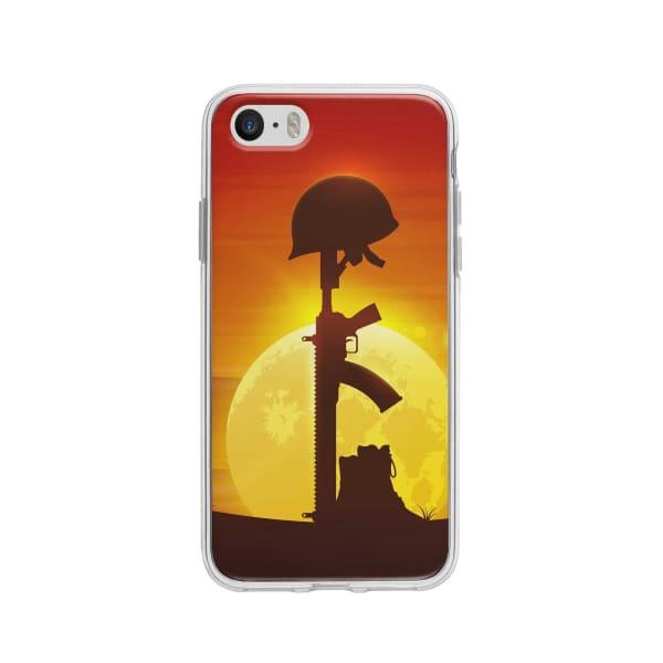 Coque Pour iPhone 5 Casque et Fusil - Coque Wiqeo 5€-10€, Estelle Adam, Illustration, iPhone 5 Wiqeo, Déstockeur de Coques Pour iPhone