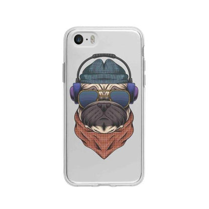 Coque Pour iPhone 5 Chien Écouteurs - Coque Wiqeo 5€-10€, Animaux, Estelle Adam, Illustration, iPhone 5 Wiqeo, Déstockeur de Coques Pour iPhone