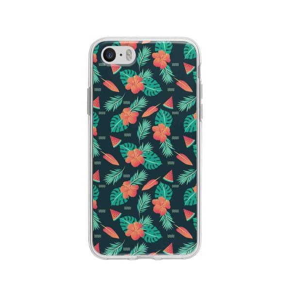 Coque Pour iPhone 5 Été Floral - Coque Wiqeo 5€-10€, Estelle Adam, Feuilles, Fleur, iPhone 5, Motif Wiqeo, Déstockeur de Coques Pour iPhone