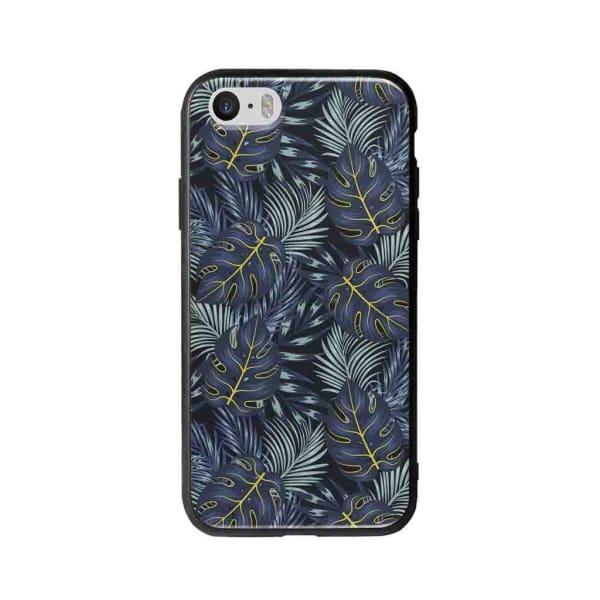 Coque Pour iPhone 5 Feuilles Bleuâtres - Coque Wiqeo 5€-10€, Estelle Adam, Feuilles, iPhone 5, Motif Wiqeo, Déstockeur de Coques Pour iPhone