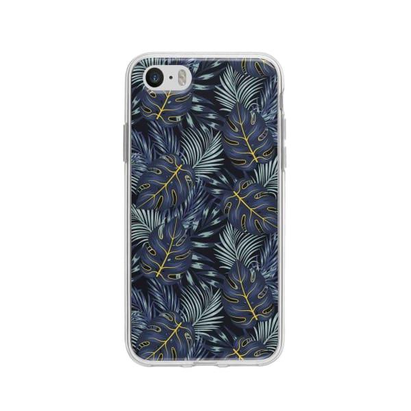 Coque Pour iPhone 5 Feuilles Bleuâtres - Coque Wiqeo 5€-10€, Estelle Adam, Feuilles, iPhone 5, Motif Wiqeo, Déstockeur de Coques Pour iPhone