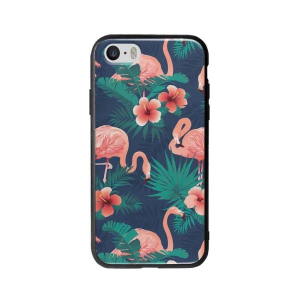 Coque Pour iPhone 5 Flamant Rose Palmier - Coque Wiqeo 5€-10€, Estelle Adam, Feuilles, iPhone 5, Motif Wiqeo, Déstockeur de Coques Pour iPhone