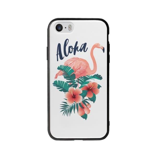 Coque Pour iPhone 5 Flamant Rose Tropical - Coque Wiqeo 5€-10€, Estelle Adam, Feuilles, iPhone 5, Motif Wiqeo, Déstockeur de Coques Pour iPhone