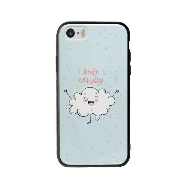 Coque Pour iPhone 5 Nuage Souriant - Coque Wiqeo 5€-10€, Géraud Fournier, Illustration, iPhone 5, Mignon Wiqeo, Déstockeur de Coques Pour iPhone