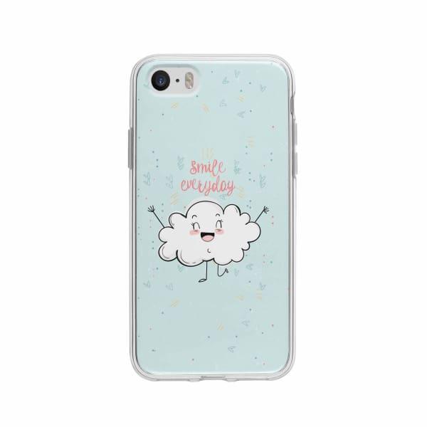 Coque Pour iPhone 5 Nuage Souriant - Coque Wiqeo 5€-10€, Géraud Fournier, Illustration, iPhone 5, Mignon Wiqeo, Déstockeur de Coques Pour iPhone