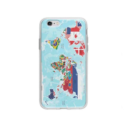 Coque Pour iPhone 6 Carte du Monde - Coque Wiqeo 5€-10€, Estelle Adam, Illustration, iPhone 6 Wiqeo, Déstockeur de Coques Pour iPhone