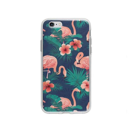 Coque Pour iPhone 6 Flamant Rose Palmier - Coque Wiqeo 5€-10€, Estelle Adam, Feuilles, iPhone 6, Motif Wiqeo, Déstockeur de Coques Pour iPhone