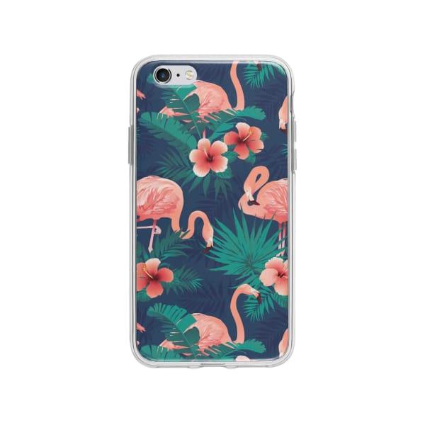 Coque Pour iPhone 6 Plus Flamant Rose Palmier - Coque Wiqeo 5€-10€, Estelle Adam, Feuilles, iPhone 6 Plus, Motif Wiqeo, Déstockeur de Coques Pour iPhone