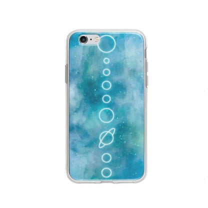 Coque Pour iPhone 6 Système Solaire Néon - Coque Wiqeo 5€-10€, Estelle Adam, Illustration, iPhone 6, Motif Wiqeo, Déstockeur de Coques Pour iPhone