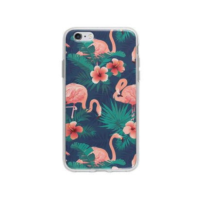 Coque Pour iPhone 6S Plus Flamant Rose Palmier - Coque Wiqeo 5€-10€, Estelle Adam, Feuilles, iPhone 6S Plus, Motif Wiqeo, Déstockeur de Coques Pour iPhone