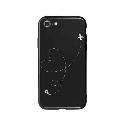 Coque Pour iPhone 7 Avion Cœur - Coque Wiqeo 10€-15€, Estelle Adam, Illustration, iPhone 7 Wiqeo, Déstockeur de Coques Pour iPhone