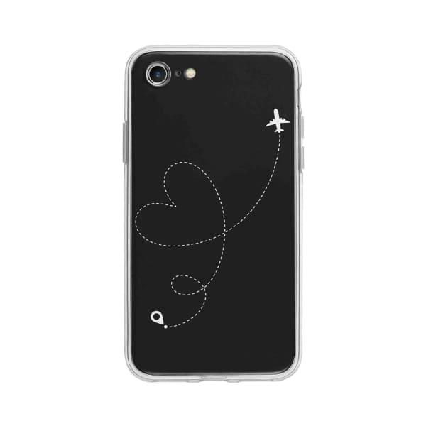 Coque Pour iPhone 7 Avion Cœur - Coque Wiqeo 10€-15€, Estelle Adam, Illustration, iPhone 7 Wiqeo, Déstockeur de Coques Pour iPhone