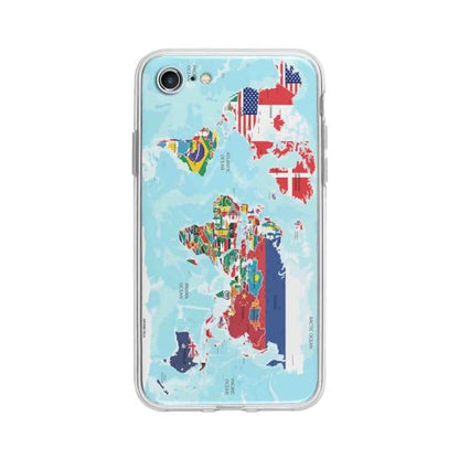 Coque Pour iPhone 7 Carte du Monde - Coque Wiqeo 10€-15€, Estelle Adam, Illustration, iPhone 7 Wiqeo, Déstockeur de Coques Pour iPhone