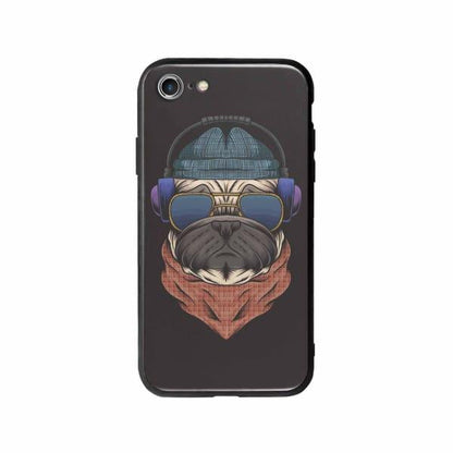 Coque Pour iPhone 7 Chien Écouteurs - Coque Wiqeo 10€-15€, Animaux, Estelle Adam, Illustration, iPhone 7 Wiqeo, Déstockeur de Coques Pour iPhone