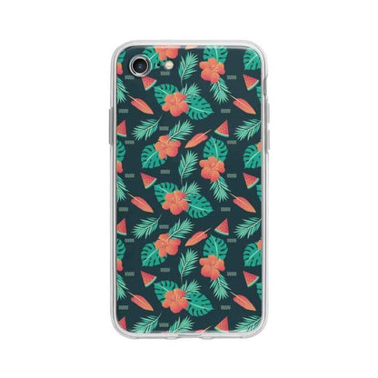 Coque Pour iPhone 7 Été Floral - Coque Wiqeo 10€-15€, Estelle Adam, Feuilles, Fleur, iPhone 7, Motif Wiqeo, Déstockeur de Coques Pour iPhone