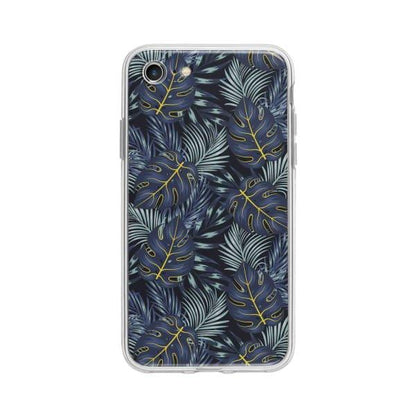 Coque Pour iPhone 7 Feuilles Bleuâtres - Coque Wiqeo 10€-15€, Estelle Adam, Feuilles, iPhone 7, Motif Wiqeo, Déstockeur de Coques Pour iPhone