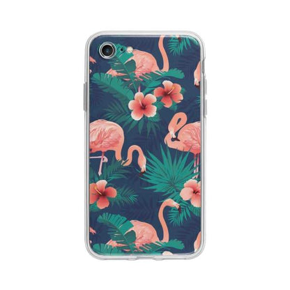 Coque Pour iPhone 7 Flamant Rose Palmier - Coque Wiqeo 10€-15€, Estelle Adam, Feuilles, iPhone 7, Motif Wiqeo, Déstockeur de Coques Pour iPhone