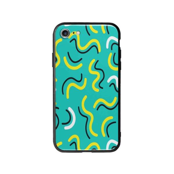 Coque Pour iPhone 7 Griffonnages Turquois - Coque Wiqeo 10€-15€, Estelle Adam, iPhone 7, Motif Wiqeo, Déstockeur de Coques Pour iPhone