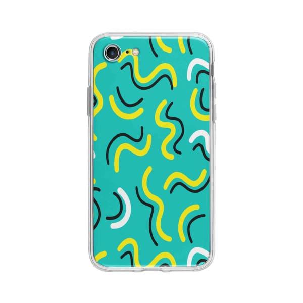 Coque Pour iPhone 7 Griffonnages Turquois - Coque Wiqeo 10€-15€, Estelle Adam, iPhone 7, Motif Wiqeo, Déstockeur de Coques Pour iPhone