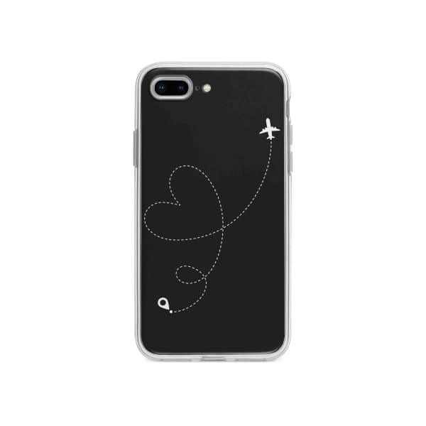 Coque Pour iPhone 7 Plus Avion Cœur - Coque Wiqeo 10€-15€, Estelle Adam, Illustration, iPhone 7 Plus Wiqeo, Déstockeur de Coques Pour iPhone