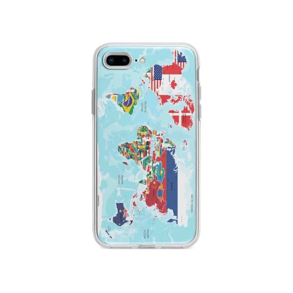 Coque Pour iPhone 7 Plus Carte du Monde - Coque Wiqeo 10€-15€, Estelle Adam, Illustration, iPhone 7 Plus Wiqeo, Déstockeur de Coques Pour iPhone