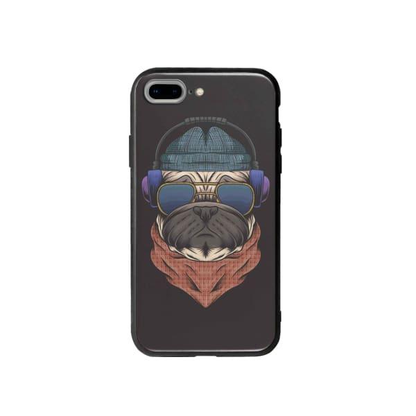 Coque Pour iPhone 7 Plus Chien Écouteurs - Coque Wiqeo 10€-15€, Animaux, Estelle Adam, Illustration, iPhone 7 Plus Wiqeo, Déstockeur de Coques Pour iPhone