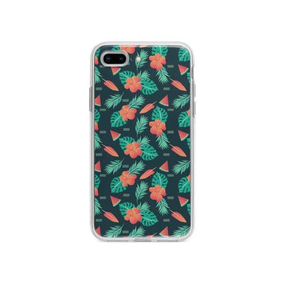 Coque Pour iPhone 7 Plus Été Floral - Coque Wiqeo 10€-15€, Estelle Adam, Feuilles, Fleur, iPhone 7 Plus, Motif Wiqeo, Déstockeur de Coques Pour iPhone