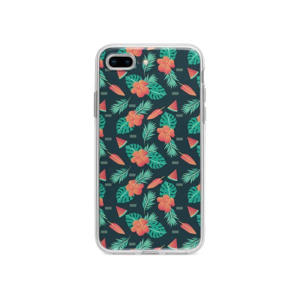 Coque Pour iPhone 7 Plus Été Floral - Coque Wiqeo 10€-15€, Estelle Adam, Feuilles, Fleur, iPhone 7 Plus, Motif Wiqeo, Déstockeur de Coques Pour iPhone