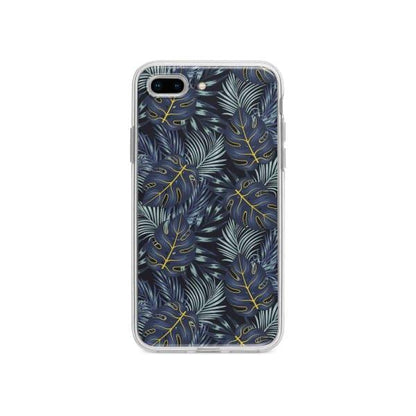 Coque Pour iPhone 7 Plus Feuilles Bleuâtres - Coque Wiqeo 10€-15€, Estelle Adam, Feuilles, iPhone 7 Plus, Motif Wiqeo, Déstockeur de Coques Pour iPhone