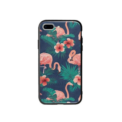 Coque Pour iPhone 7 Plus Flamant Rose Palmier - Coque Wiqeo 10€-15€, Estelle Adam, Feuilles, iPhone 7 Plus, Motif Wiqeo, Déstockeur de Coques Pour iPhone