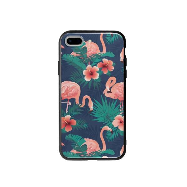 Coque Pour iPhone 7 Plus Flamant Rose Palmier - Coque Wiqeo 10€-15€, Estelle Adam, Feuilles, iPhone 7 Plus, Motif Wiqeo, Déstockeur de Coques Pour iPhone