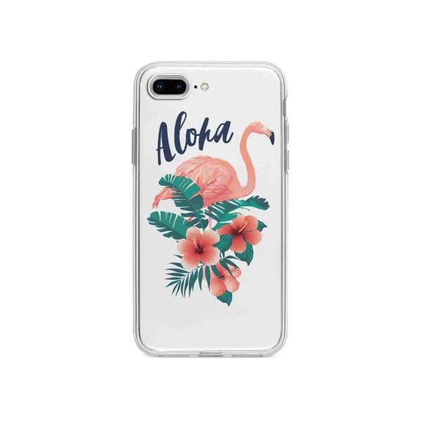 Coque Pour iPhone 7 Plus Flamant Rose Tropical - Coque Wiqeo 10€-15€, Estelle Adam, Feuilles, iPhone 7 Plus, Motif Wiqeo, Déstockeur de Coques Pour iPhone