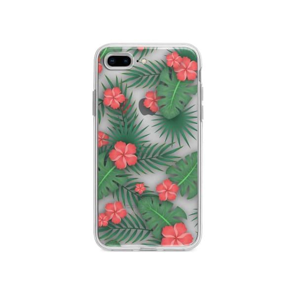 Coque Pour iPhone 7 Plus Flore Exotique - Coque Wiqeo 10€-15€, Estelle Adam, Feuilles, Fleur, iPhone 7 Plus, Motif Wiqeo, Déstockeur de Coques Pour iPhone