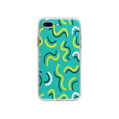 Coque Pour iPhone 7 Plus Griffonnages Turquois - Coque Wiqeo 10€-15€, Estelle Adam, iPhone 7 Plus, Motif Wiqeo, Déstockeur de Coques Pour iPhone