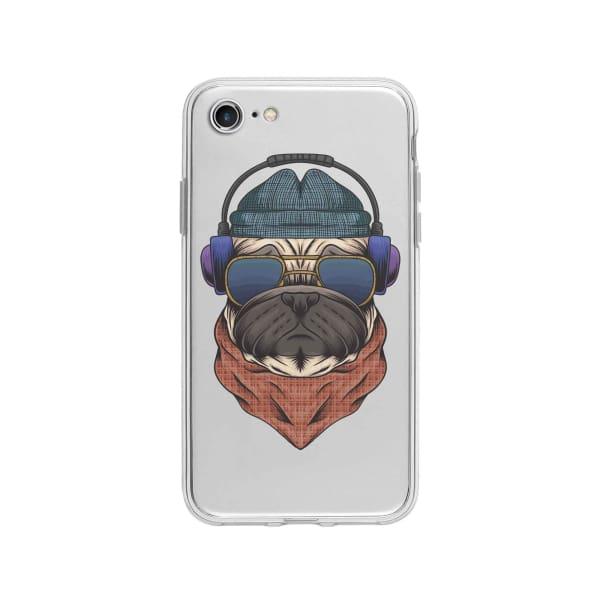 Coque Pour iPhone 8 Chien Écouteurs - Coque Wiqeo 10€-15€, Animaux, Estelle Adam, Illustration, iPhone 8 Wiqeo, Déstockeur de Coques Pour iPhone