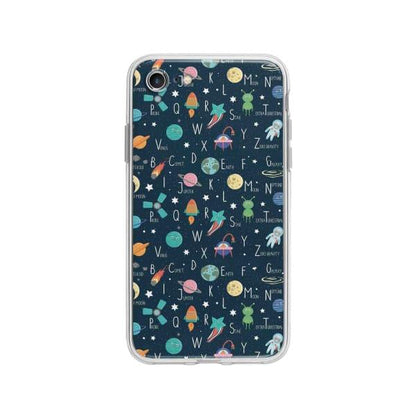 Coque Pour iPhone 8 Espace Alphabet - Coque Wiqeo 10€-15€, Estelle Adam, Illustration, iPhone 8, Motif Wiqeo, Déstockeur de Coques Pour iPhone