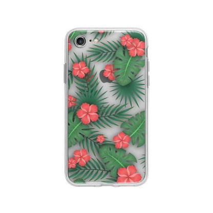 Coque Pour iPhone 8 Flore Exotique - Coque Wiqeo 10€-15€, Estelle Adam, Feuilles, Fleur, iPhone 8, Motif Wiqeo, Déstockeur de Coques Pour iPhone