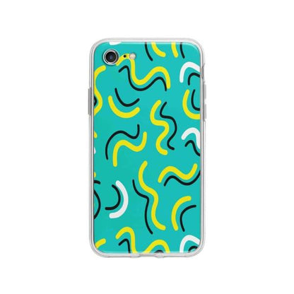 Coque Pour iPhone 8 Griffonnages Turquois - Coque Wiqeo 10€-15€, Estelle Adam, iPhone 8, Motif Wiqeo, Déstockeur de Coques Pour iPhone