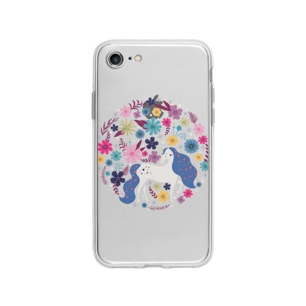 Coque Pour iPhone 8 Licorne Fleurs - Coque Wiqeo 10€-15€, Fleur, Géraud Fournier, iPhone 8, Licorne Wiqeo, Déstockeur de Coques Pour iPhone